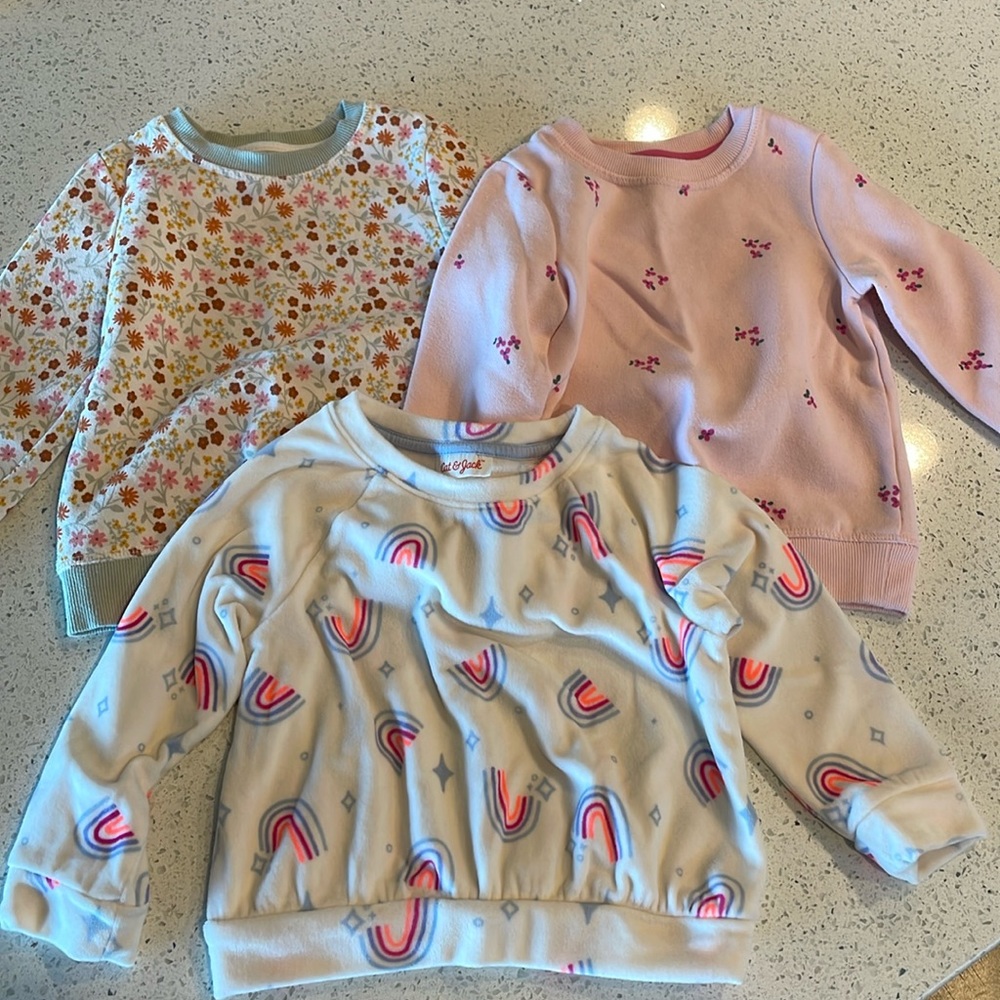 Cat and Jack 2T crew neck sweatshirts